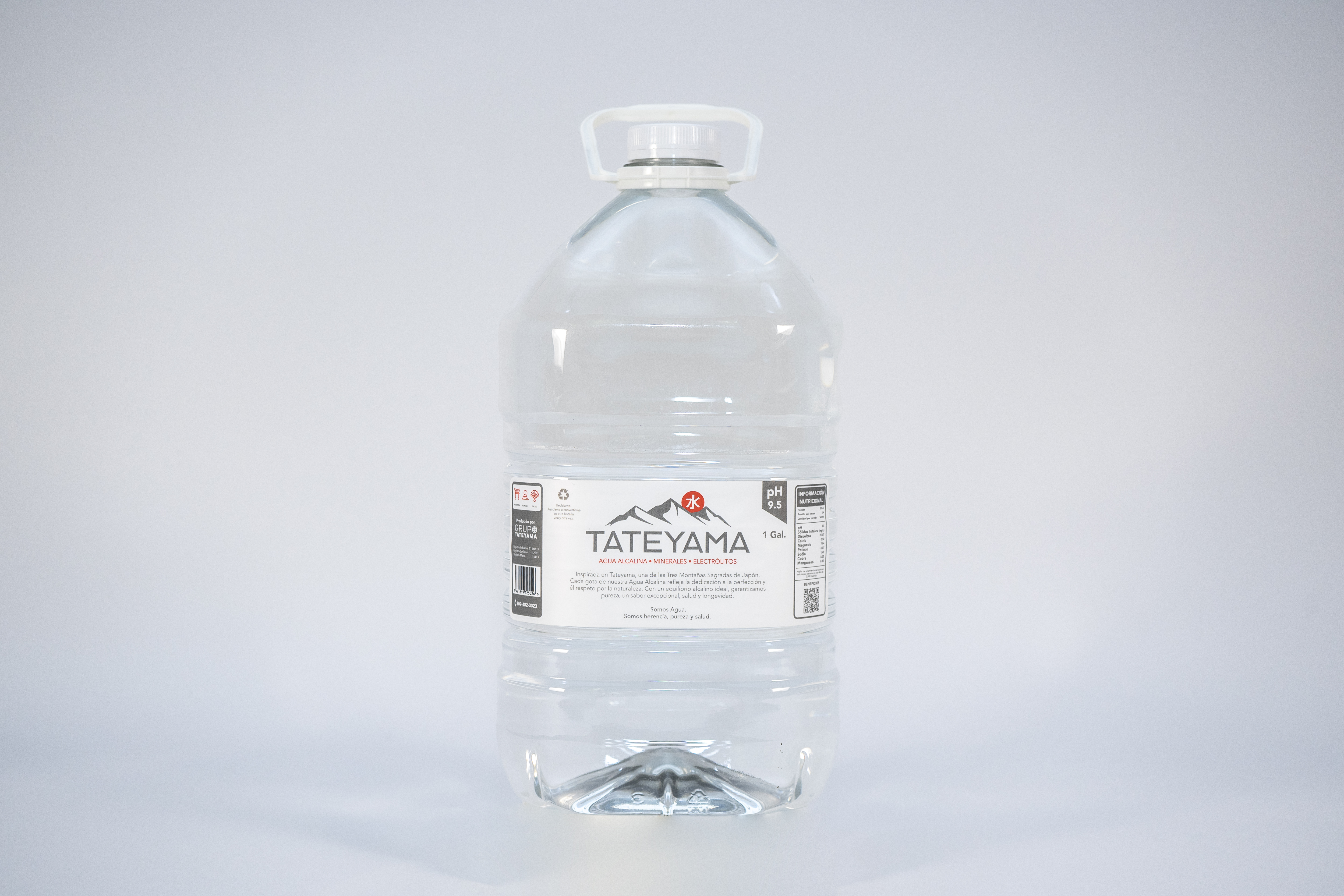Galon transparente Agua Alcalina pH 9.5