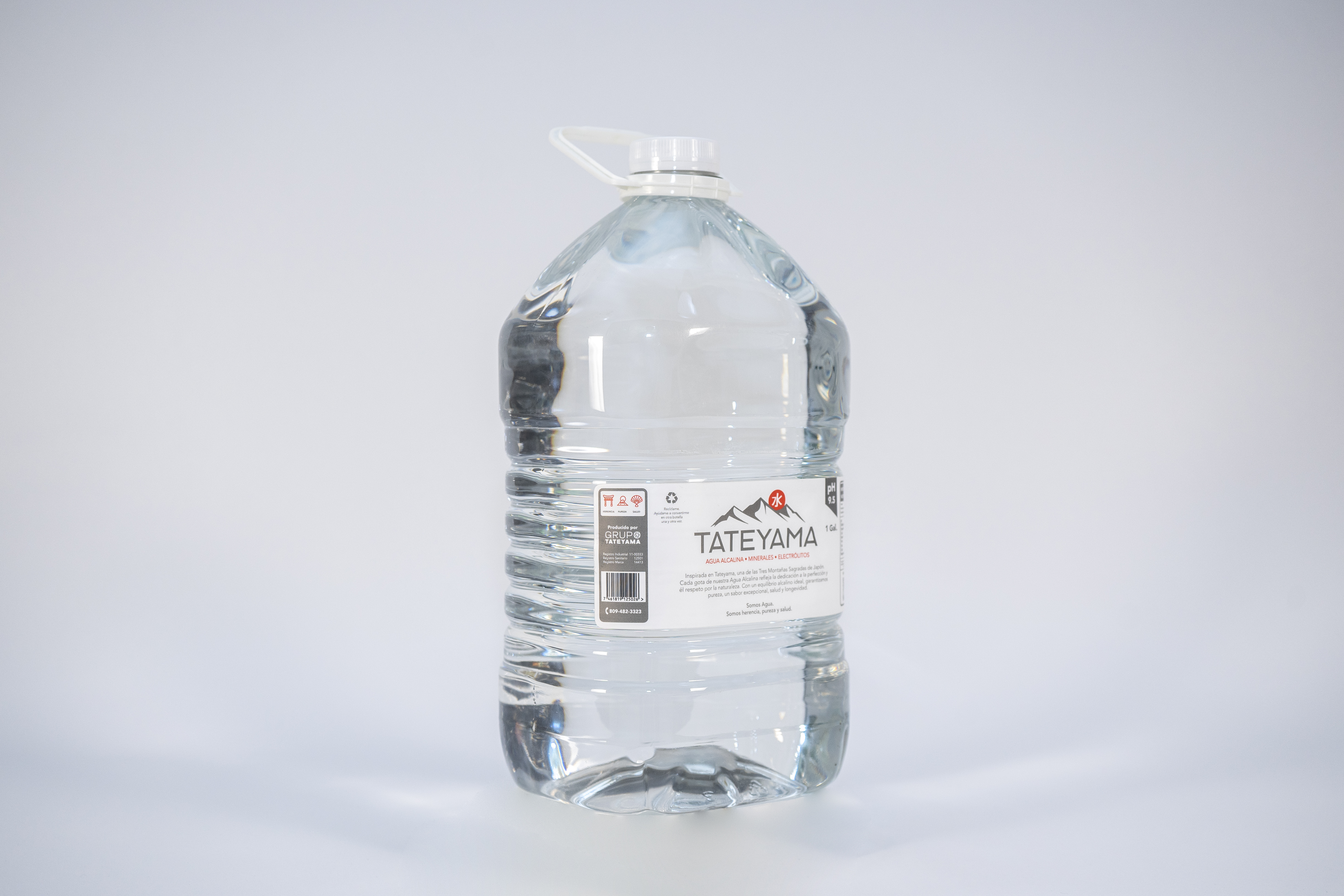Galon transparente Agua Alcalina pH 9.5